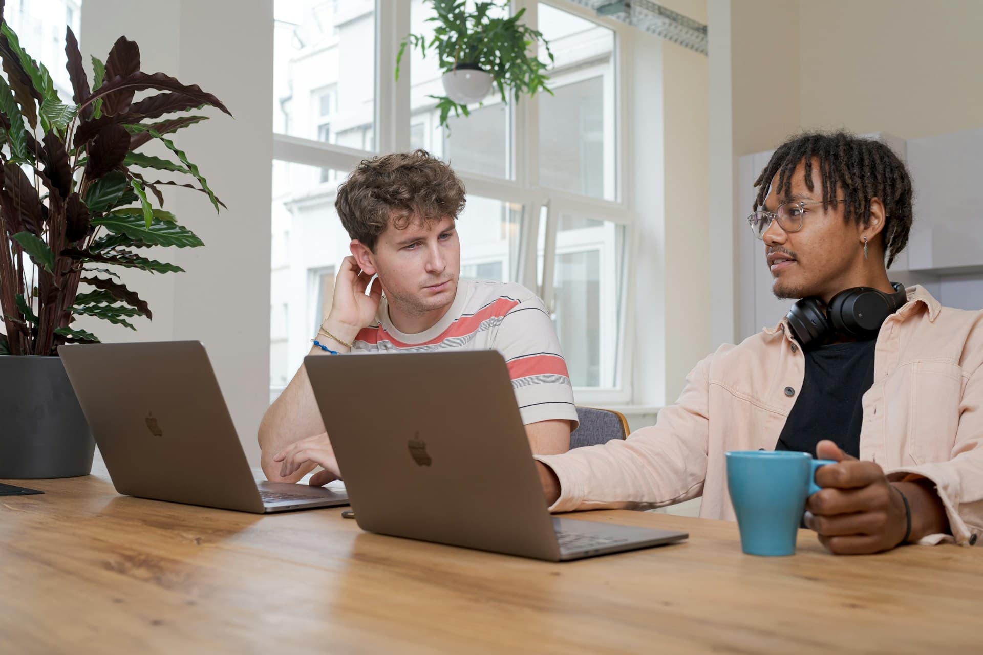 Software engineer developing a scalable product in a modern workspace