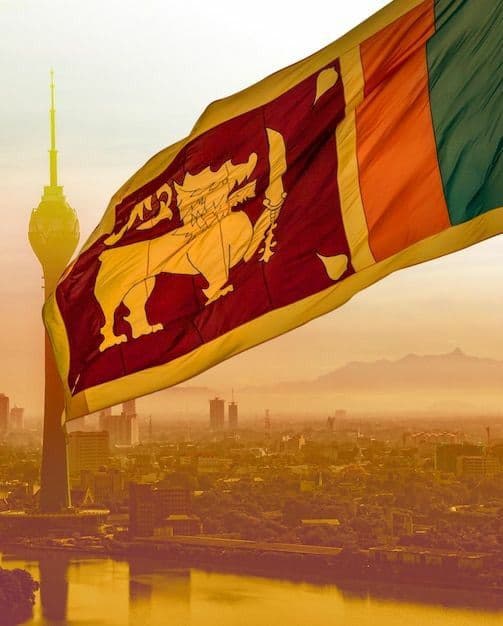 Sri Lankan flag waving outdoors