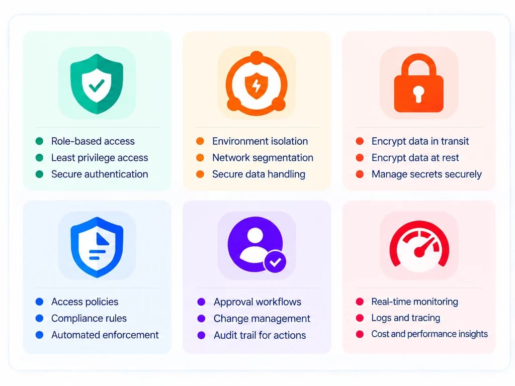Security, observability, and human oversight in an AI engineering workflow