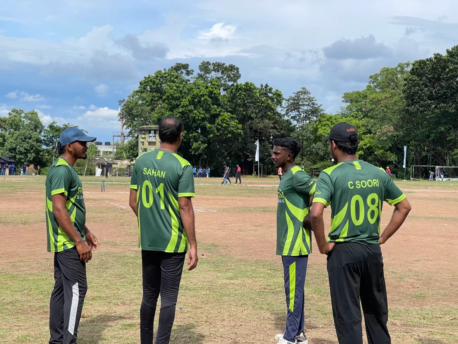 FACTn cricket players on the field at Fit Sixes